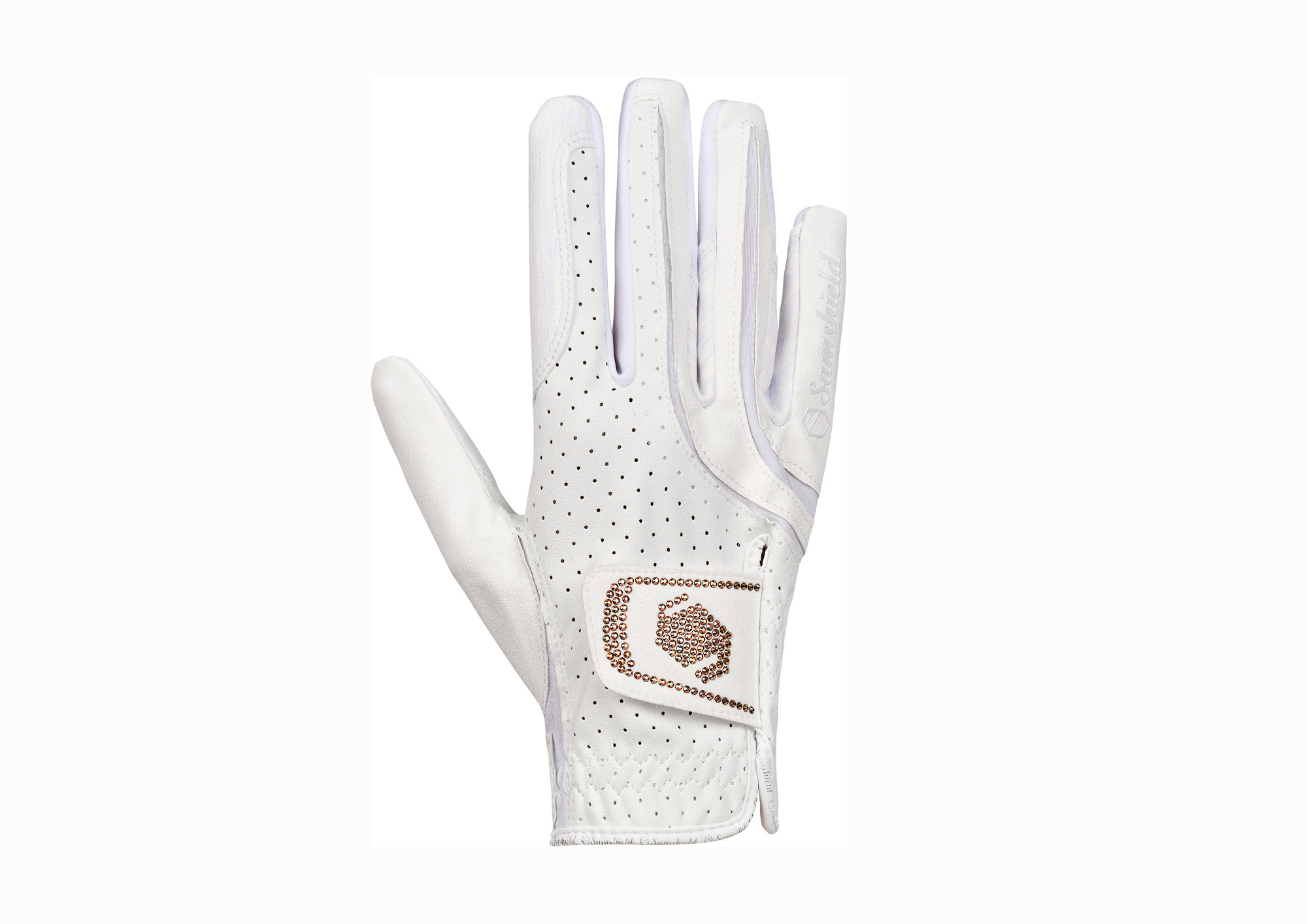 Samshield V-Skin Swarovski riding gloves white rose