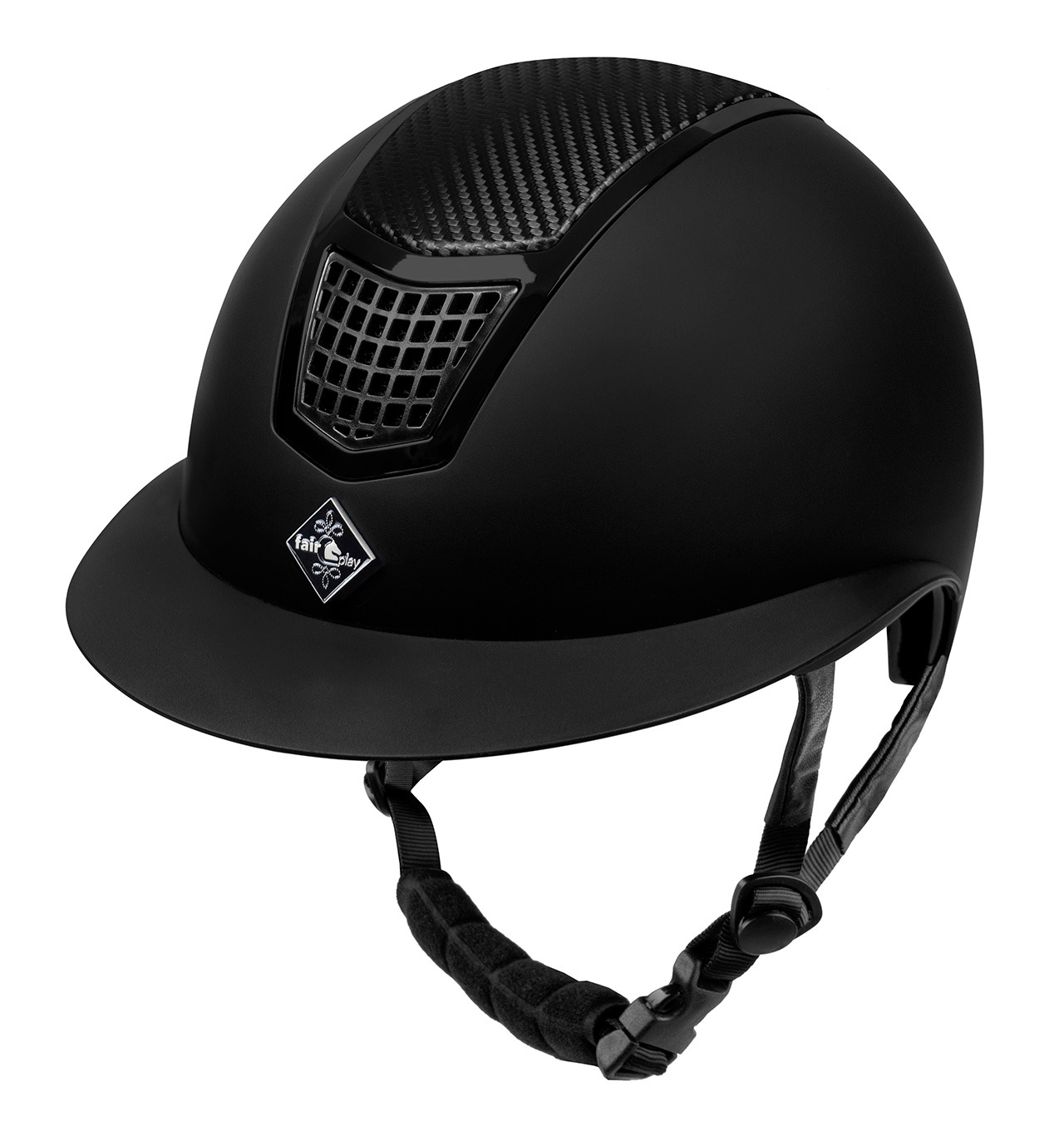 Fair Play Quantinum Carbon Riding Helmet Wide Visor Black