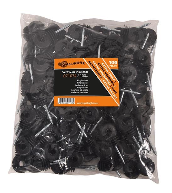 Gallagher Schraubringisolator Schwarz (100 Stück)