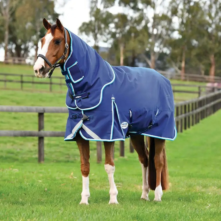 Weatherbeeta ComFiTec Ultra Hardi Detach-A-Neck Medium 220g Blue/White