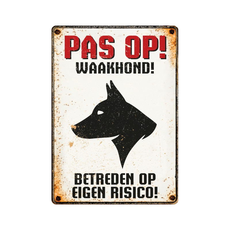 Metal Warning Sign "Beware! Guard Dog"