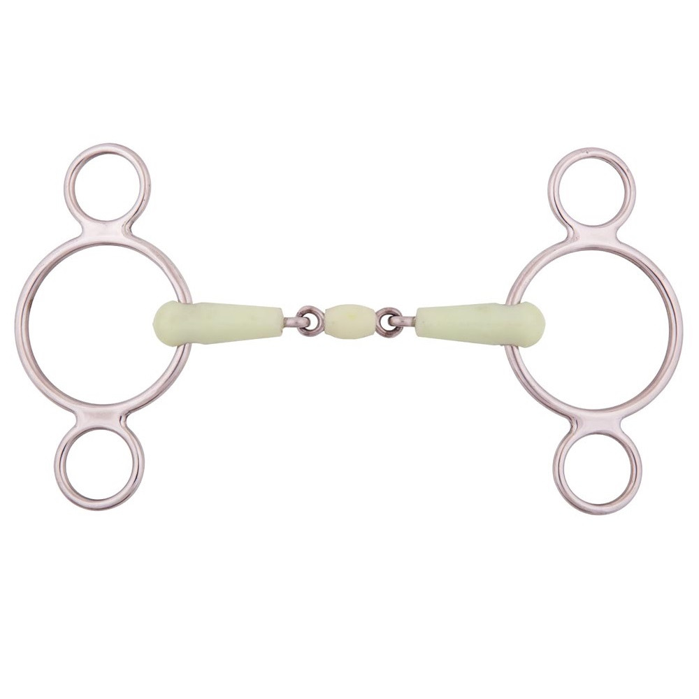 BR Double Jointed Pessoa Loose Ring Snaffle Apple Mouth 18 mm