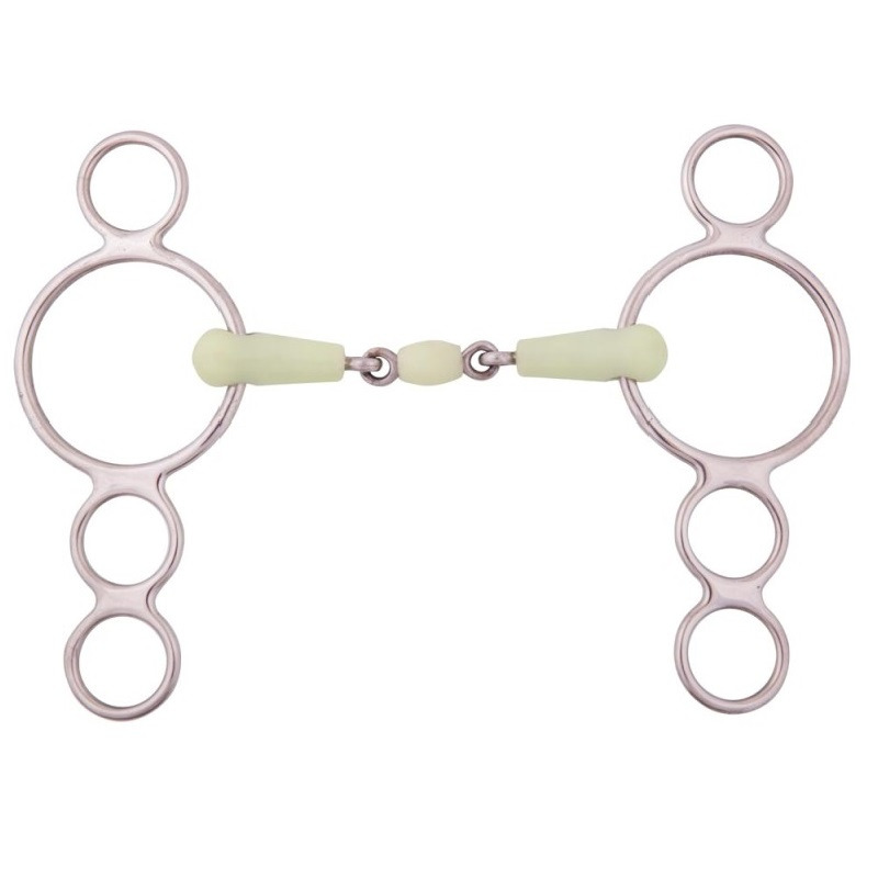 BR Double Jointed Four Ring Gag Apple Mouth 18 mm