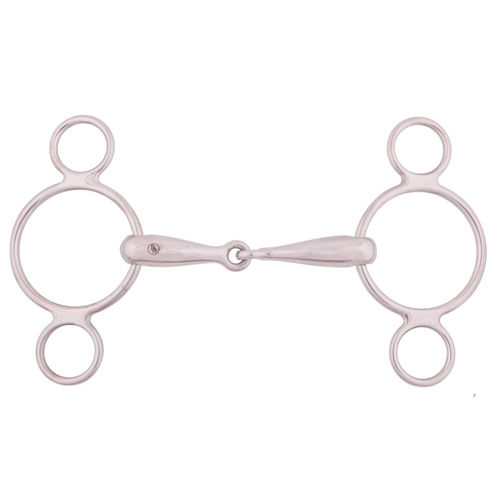 BR Single Jointed Three Ring Gag 18 mm