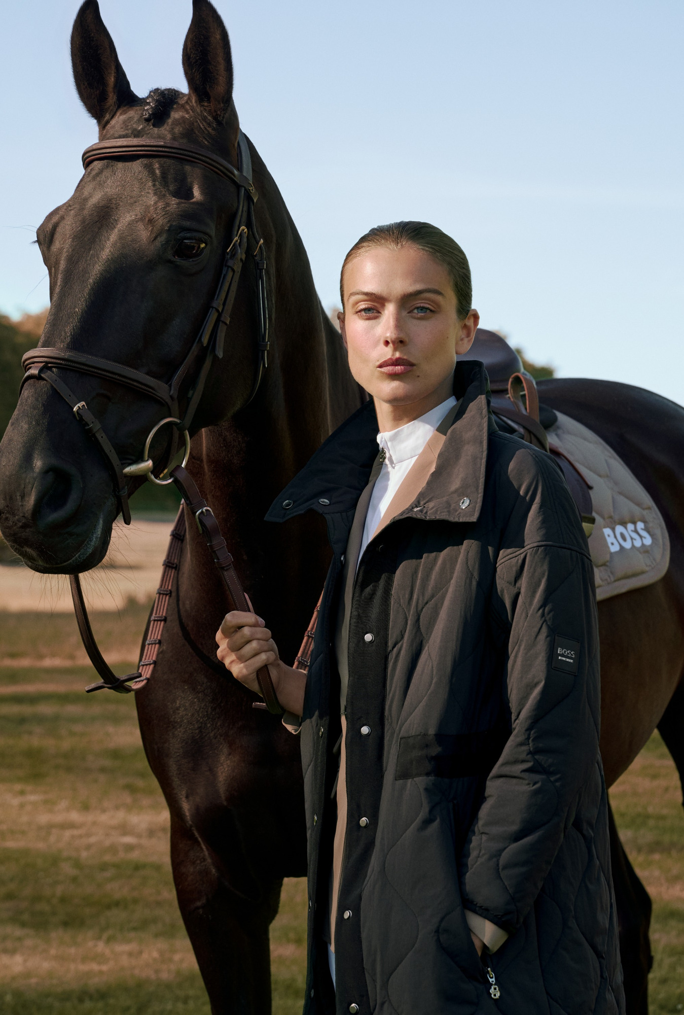 BOSS Equestrian FW26 Lange Pufferjacke Olivia