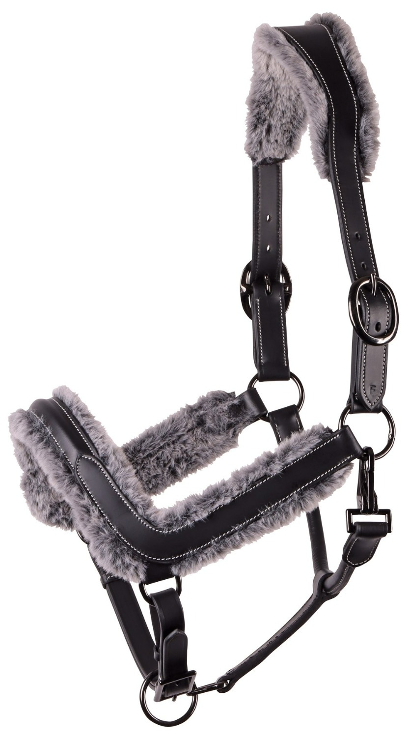 Harry's Horse Leather Anatomical Furry Matte Halter