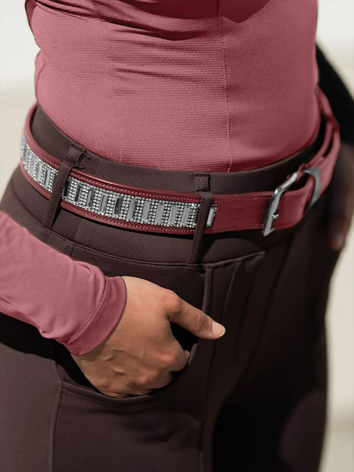 Equestrian Stockholm Contest Belt Amber Rose