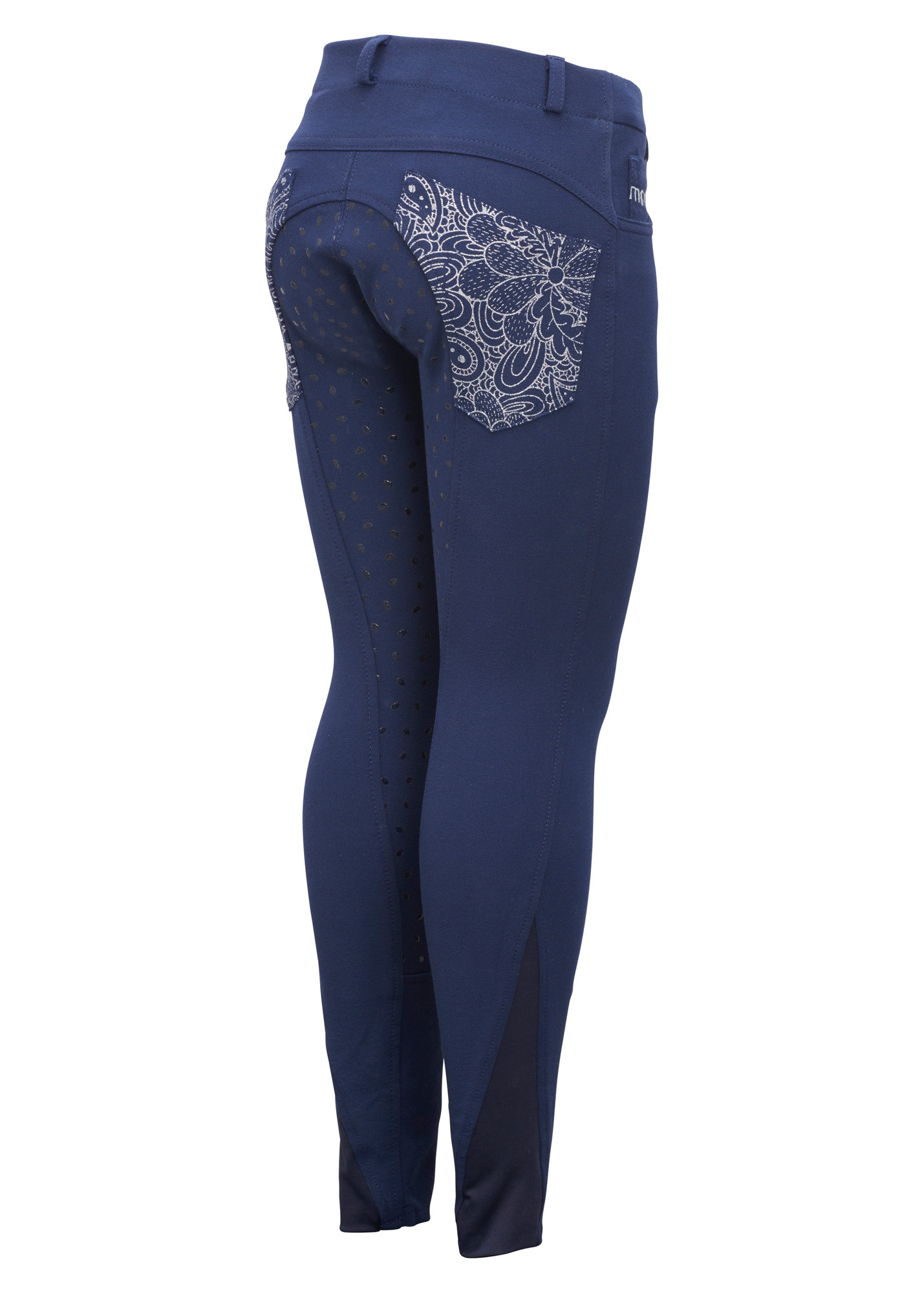 Montar breeches navy silver with full silicone seat