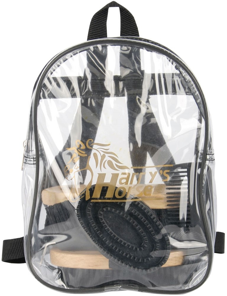 Harry's Horse grooming kit in backpack