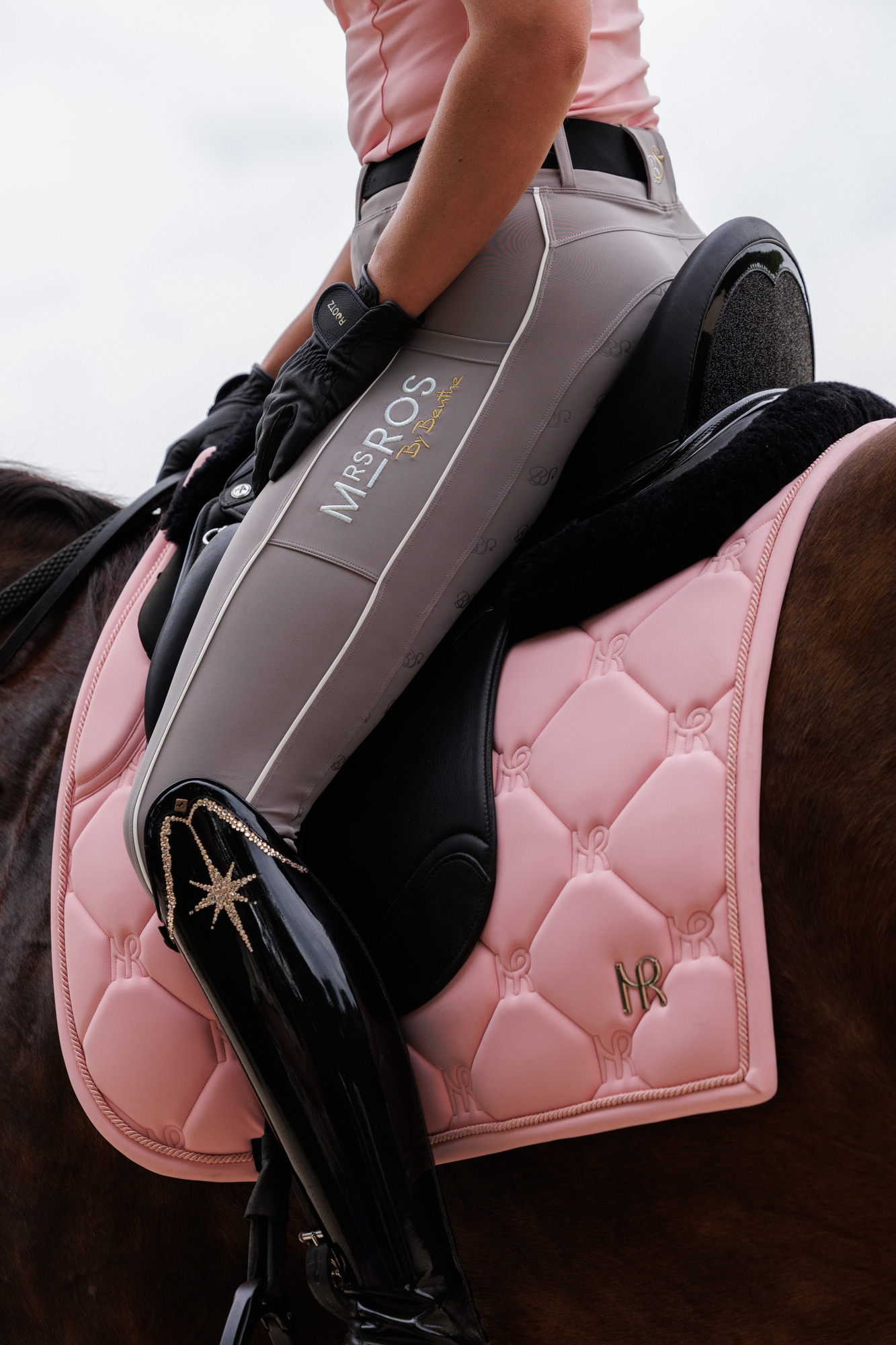 Mrs. Ros X Benthe-Sophie Broeren Riding Leggings Pink/Grey