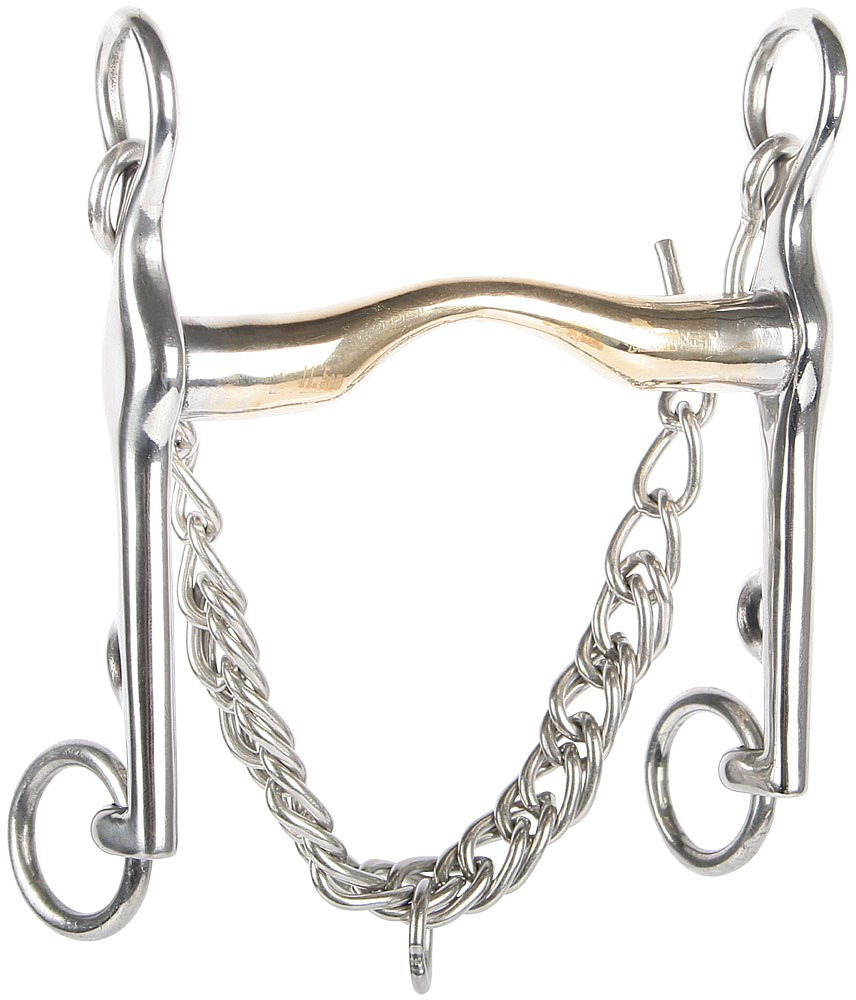 Harry's Horse dressage curb bit gold brass low port 18mm