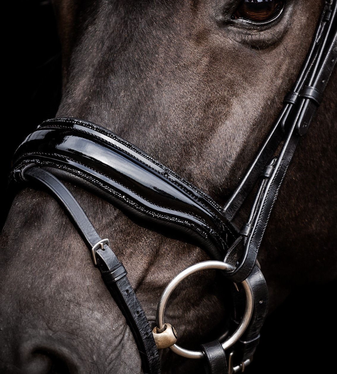 HB Showtime Anatomic Patent Glitter Noseband