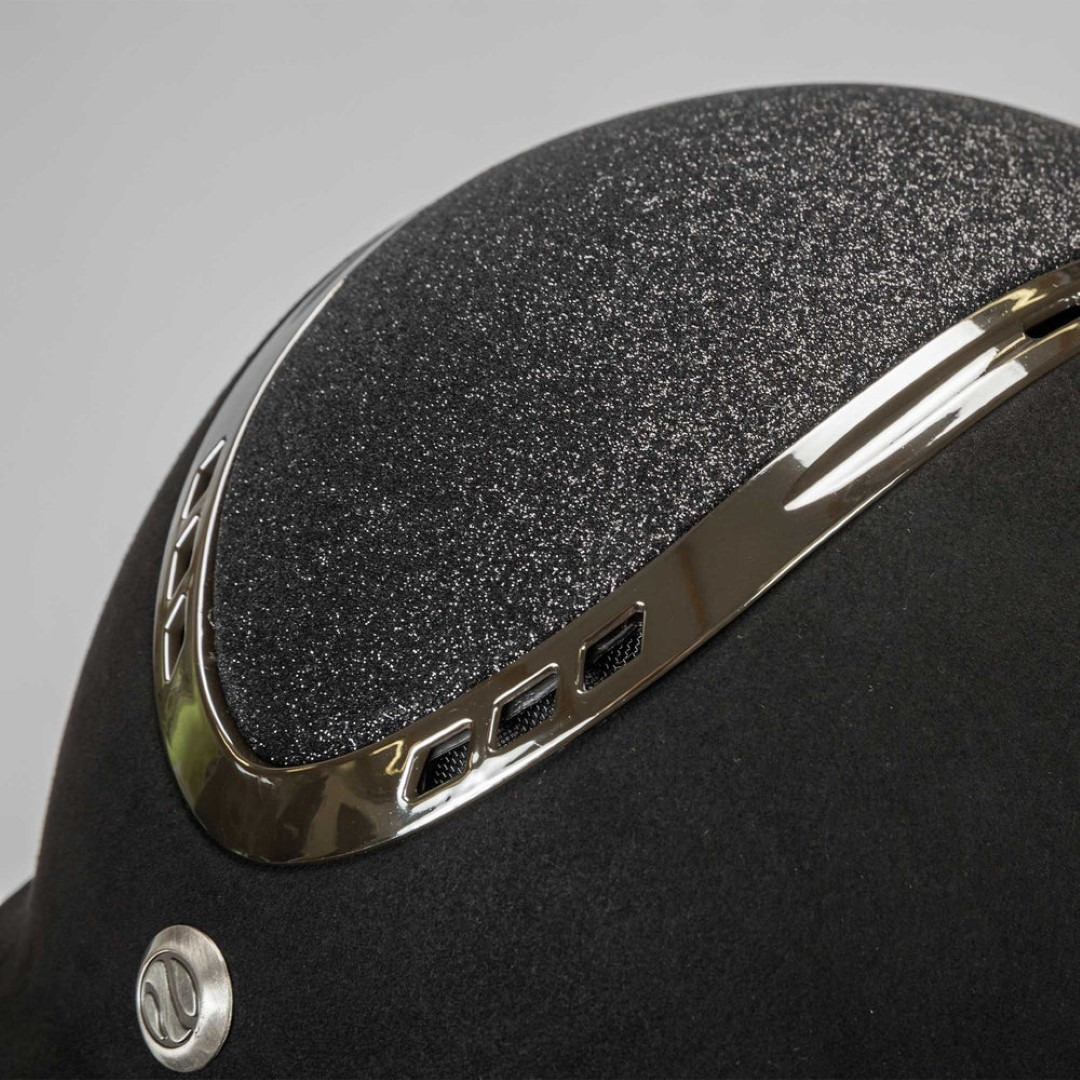 Back On Track Reithelm Pardus Mikrofaser Strass mit Drehknopf