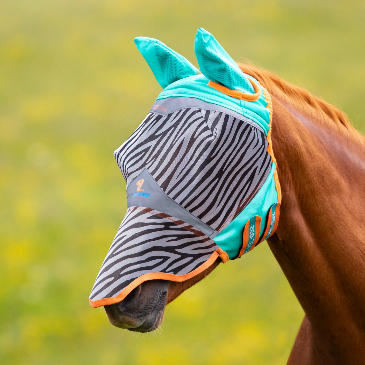 Shires Fly Mask Zeb Tek with ears and nose