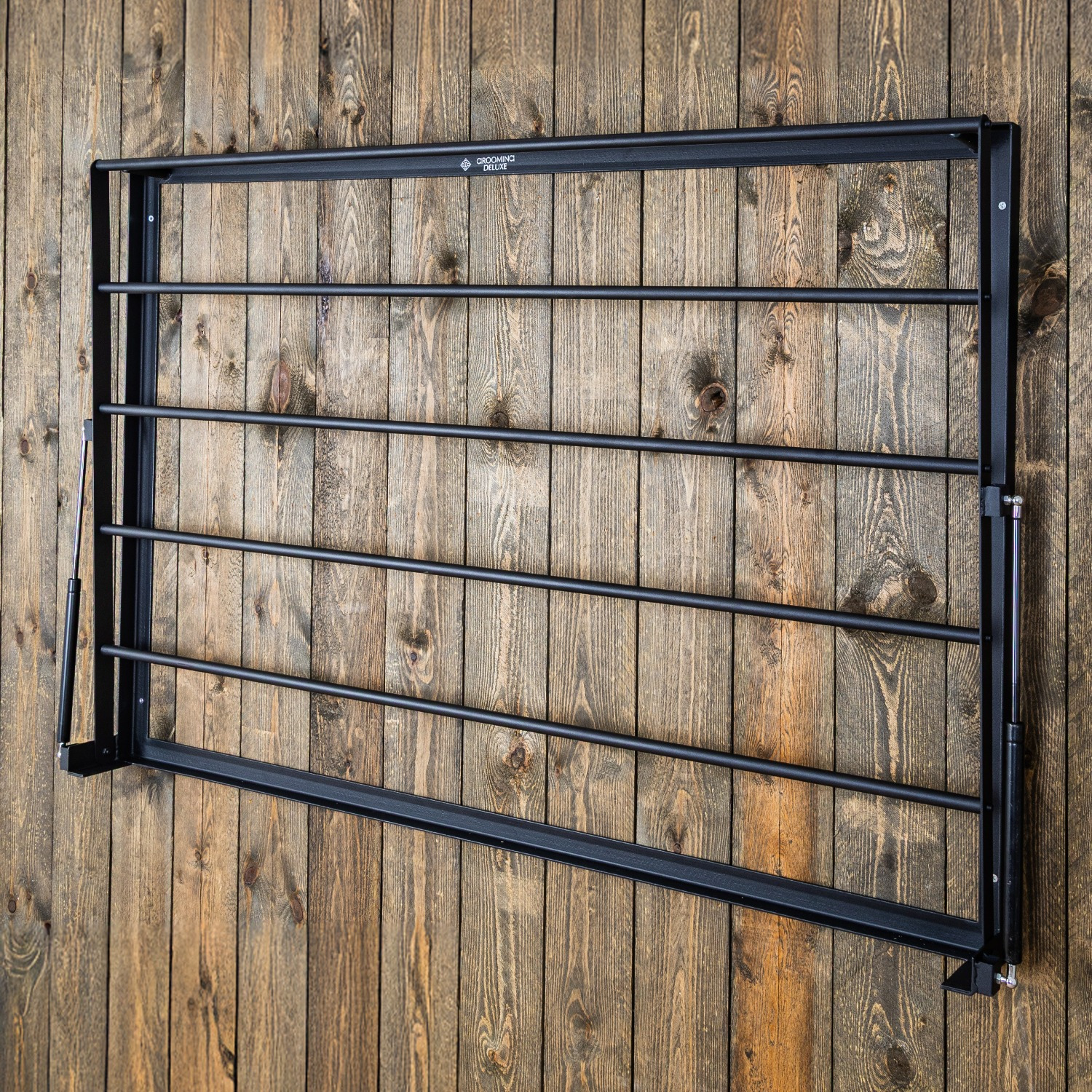 Grooming Deluxe Rug Rack Foldable Space Saving Matt Black
