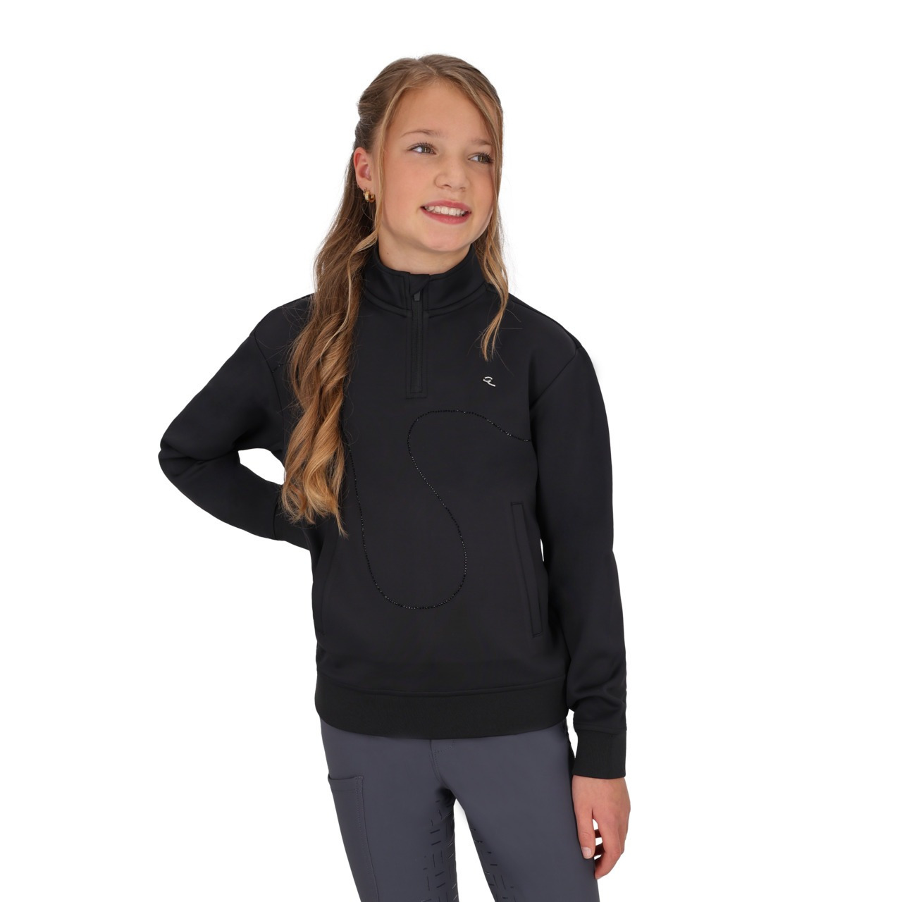 QHP FW26 Trui met halve rits Livora Junior 