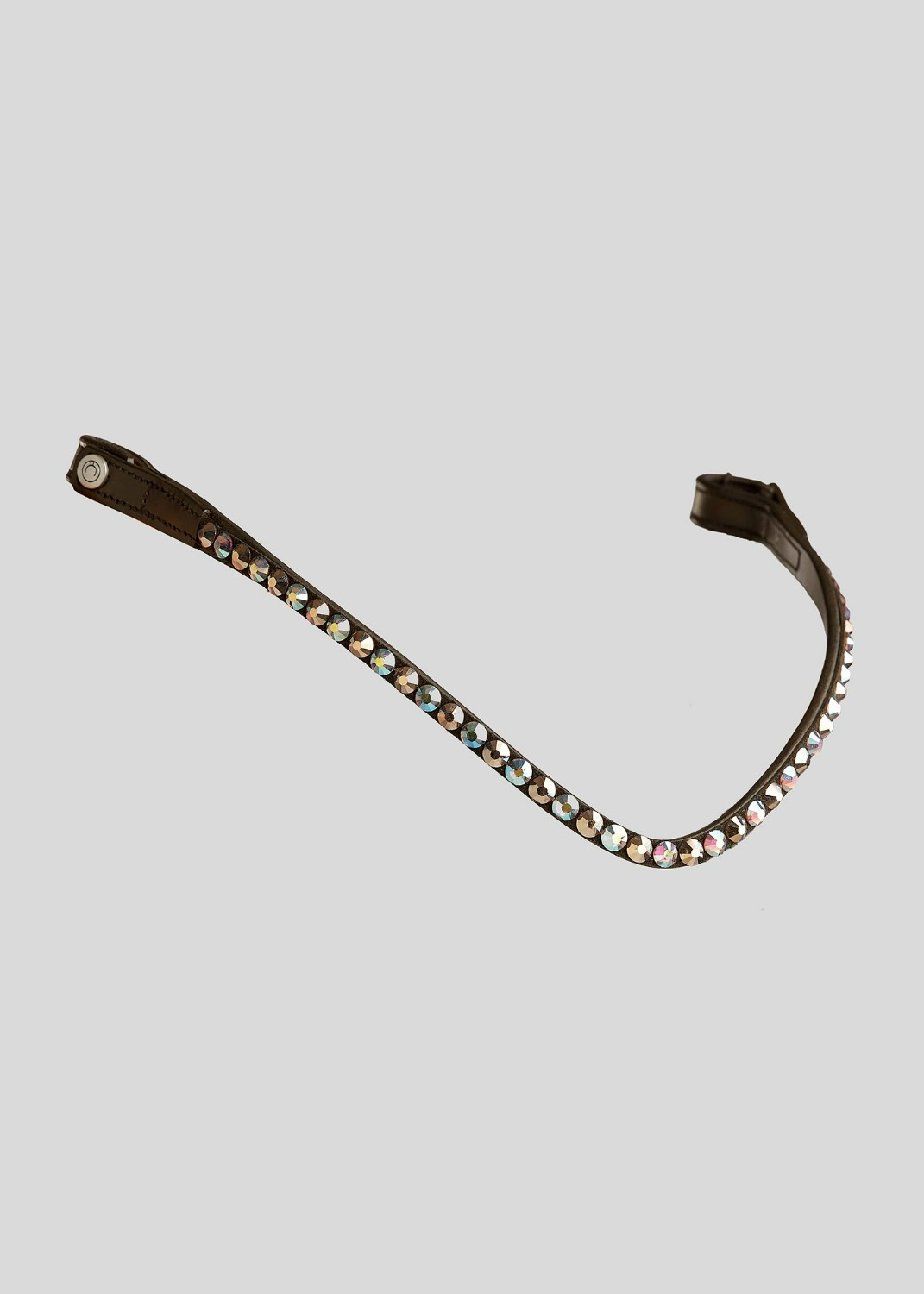 Montar SS26 FAIR Jade Crystal Curved Browband, 1-Row, Brown