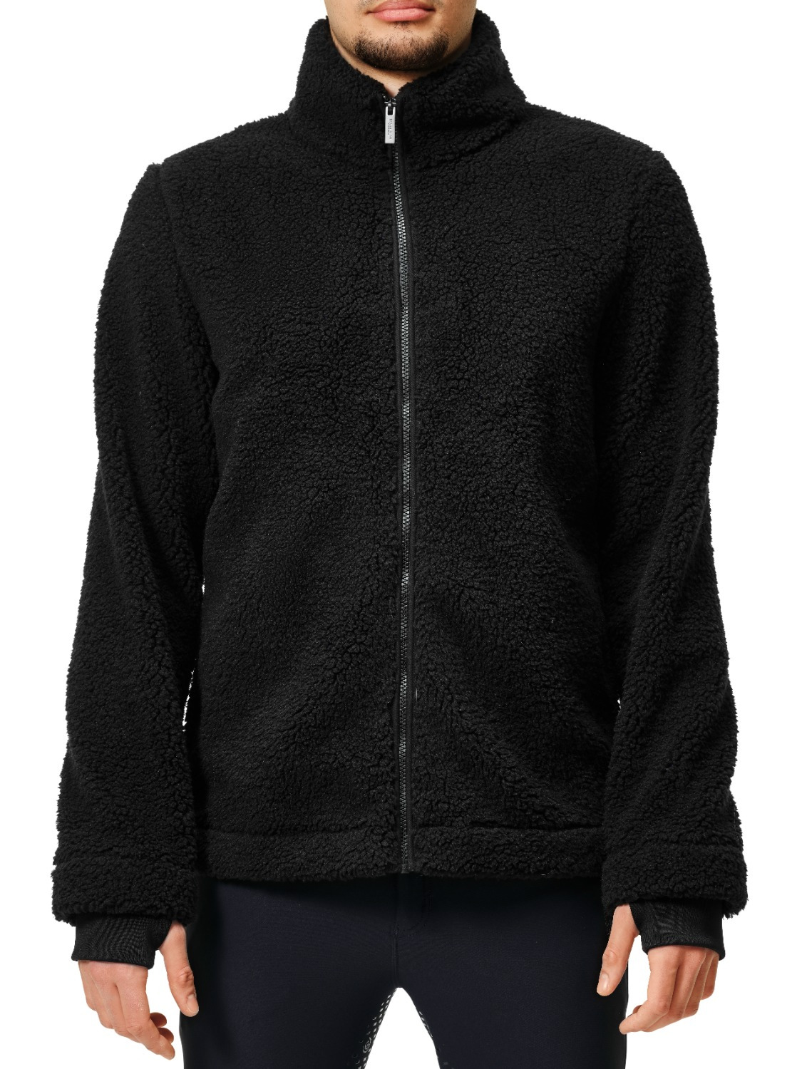 Equestrian Stockholm FW25 Black Men's Teddy Fleece Jacket