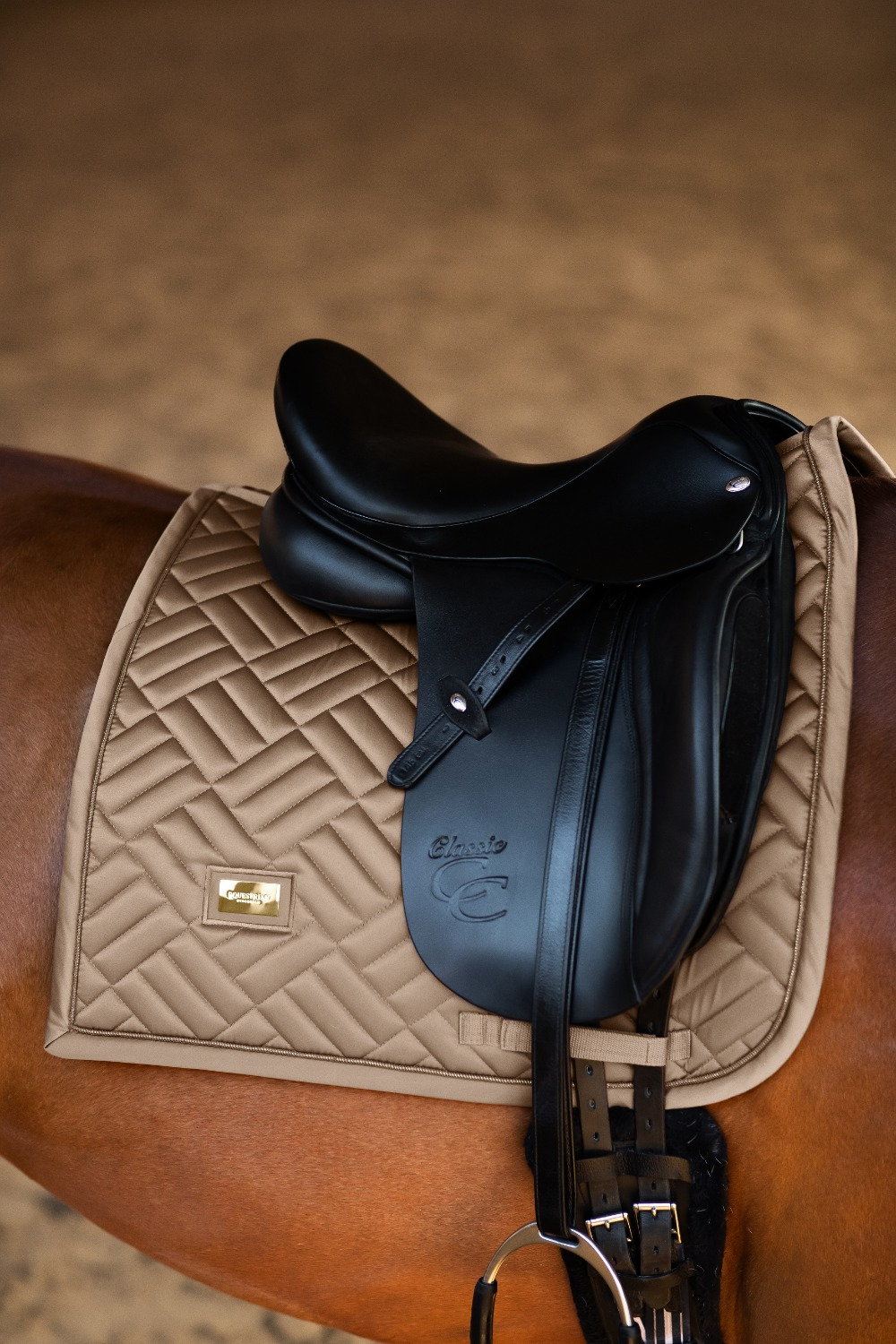 Equestrian Stockholm Modern Classic Champagne Dressage Saddle Pad