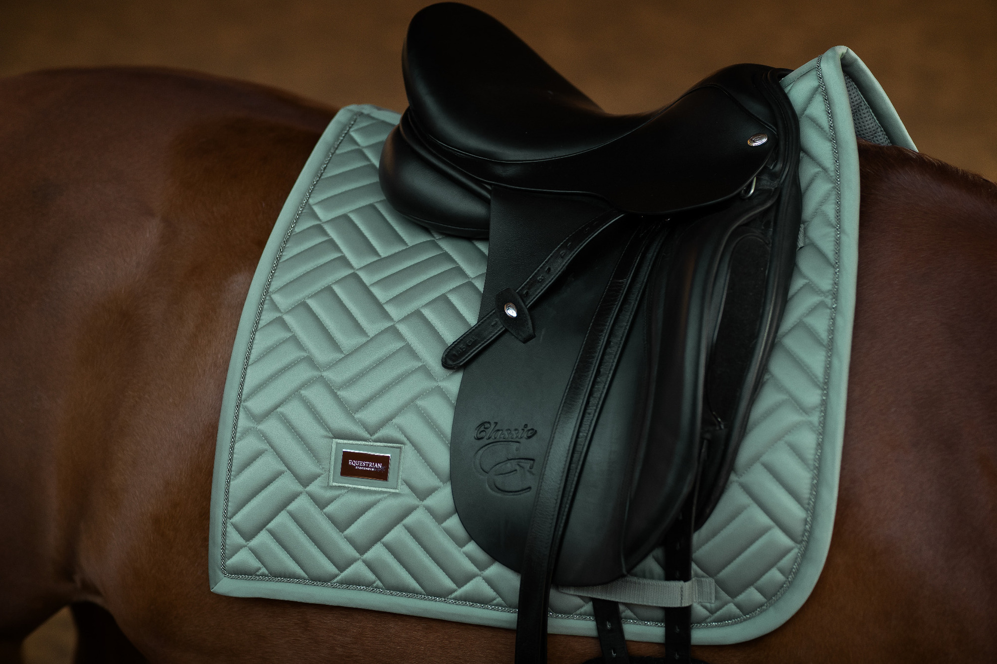 Equestrian Stockholm SS25 Mint Green Modern Dressage Saddle Pad