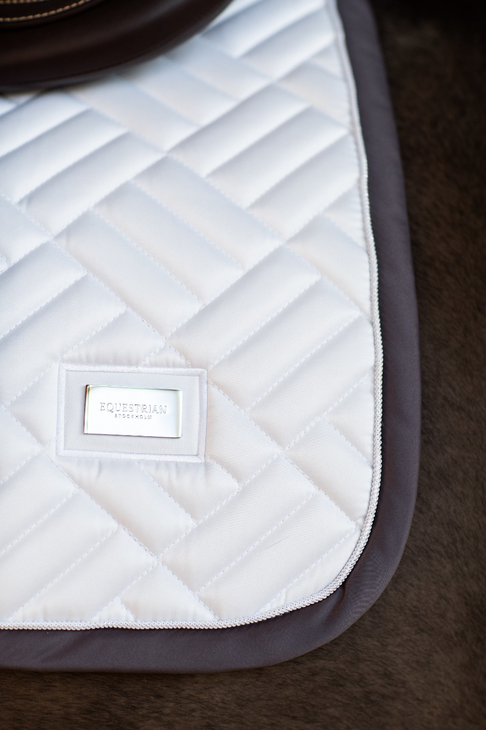Equestrian Stockholm FW25 Dark Violet White Modern Jumping Saddle Pad