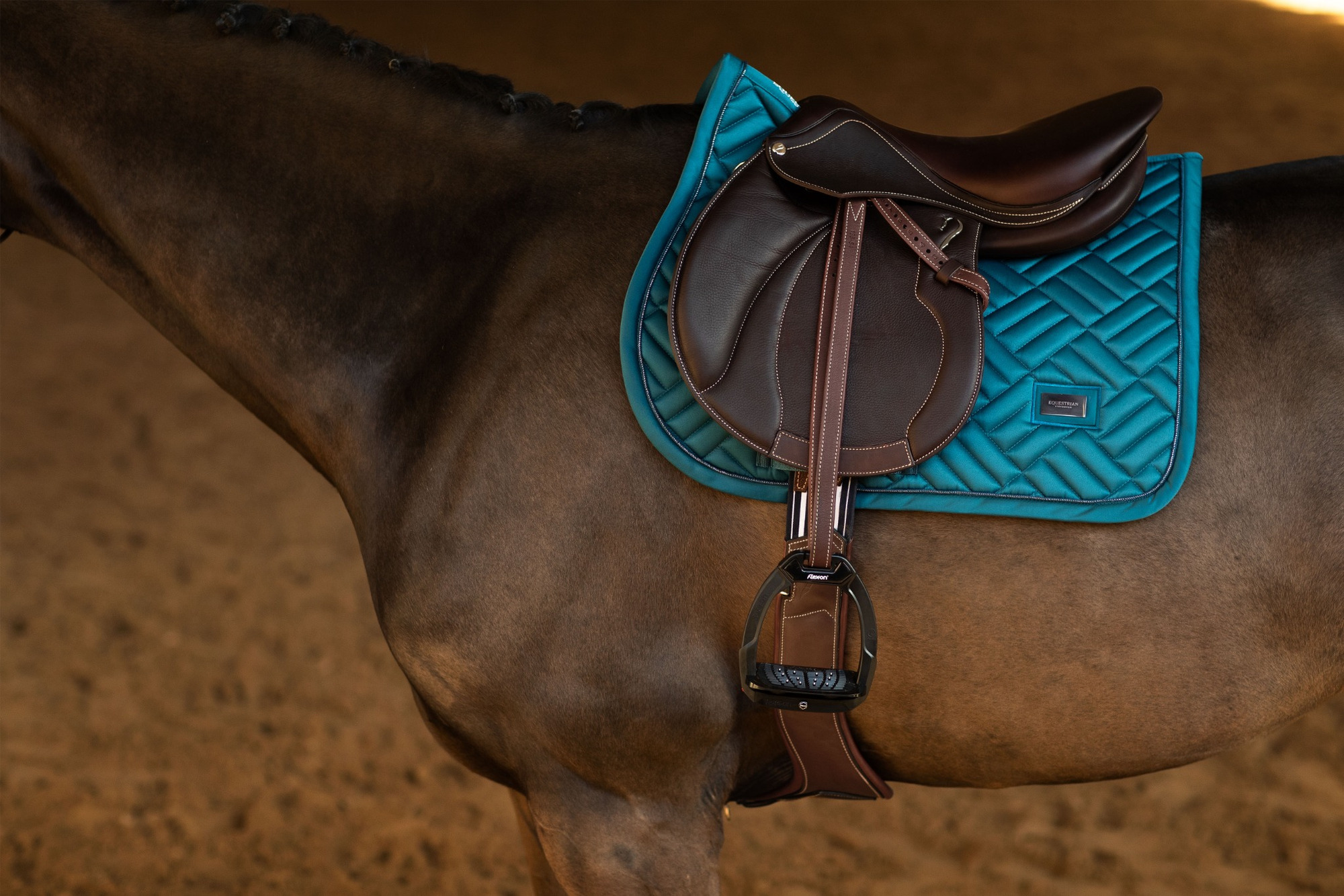 Equestrian Stockholm FW25 Teal Blue Modern Spring Saddle Pad