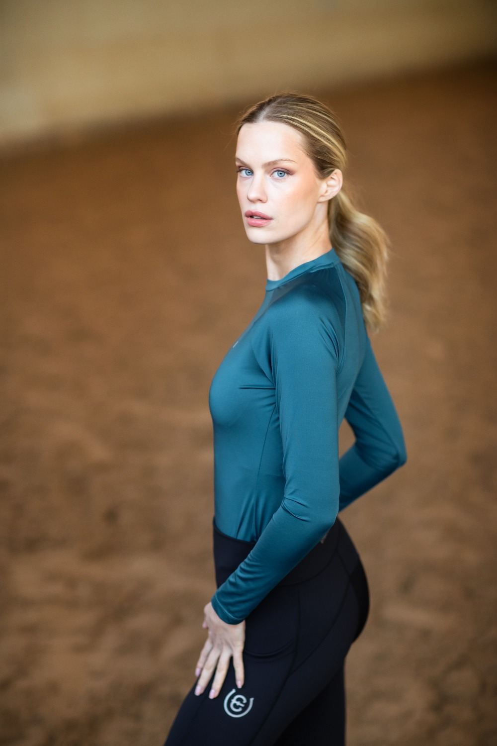 Equestrian Stockholm Dynamic Deep Teal Base Layer Top