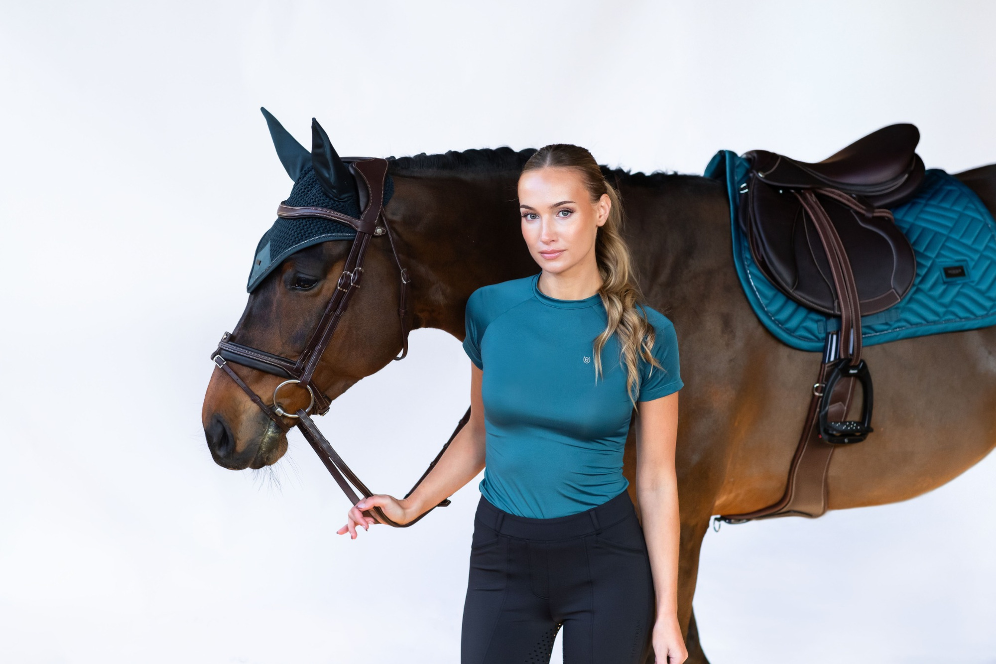 Equestrian Stockholm Deep Teal Dynamic Base Layer Short Sleeve