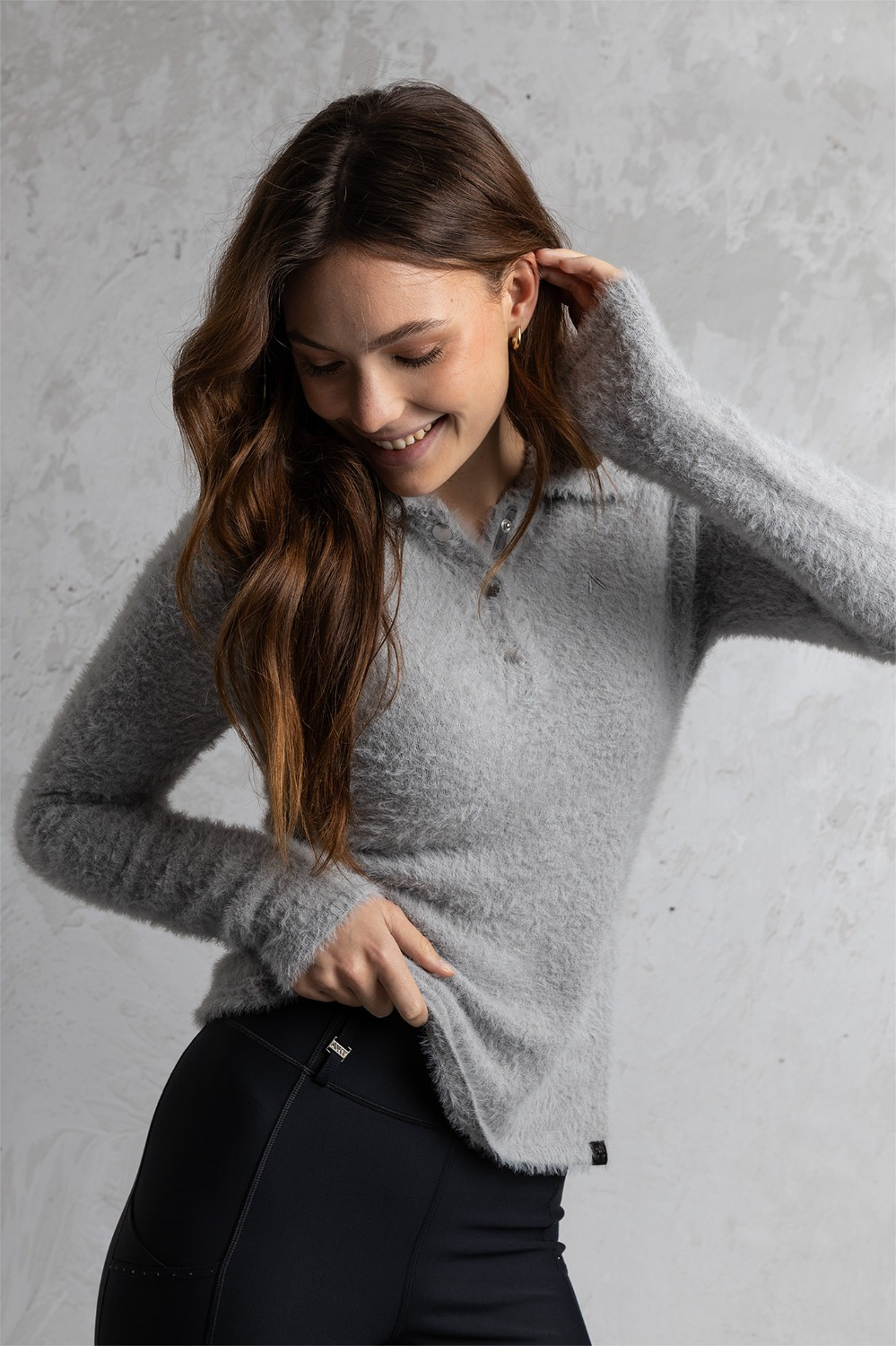 ANKY FW26 Long-Sleeve Fluffy Polo