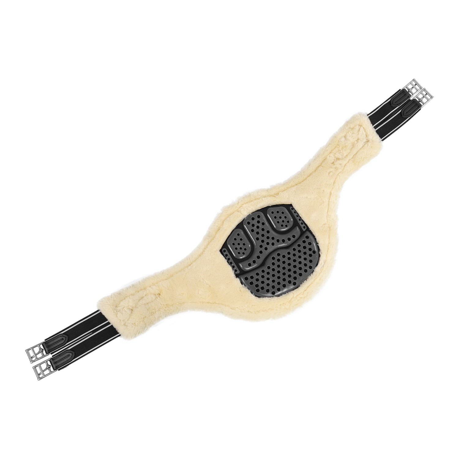 Acavallo Sattelgurt mit Bauchlatz aus Gel, Schaffell und PVC
