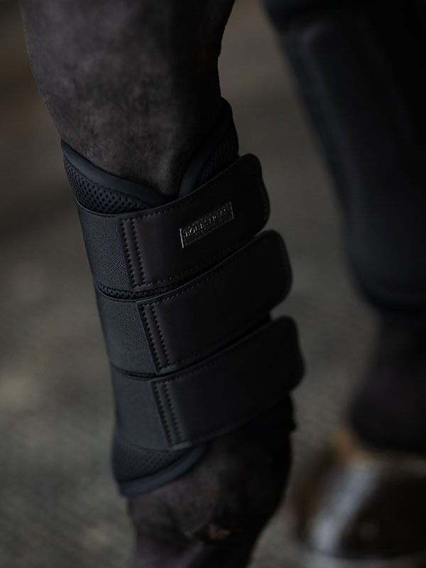 Equestrian Stockholm Classic Mesh Brushing Boots, All Black