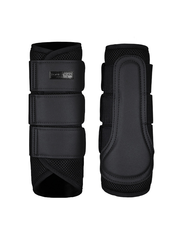Equestrian Stockholm Classic Mesh Brushing Boots, All Black