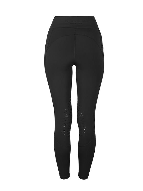 Equestrian Stockholm FW'23 All Black riding tights knee grip