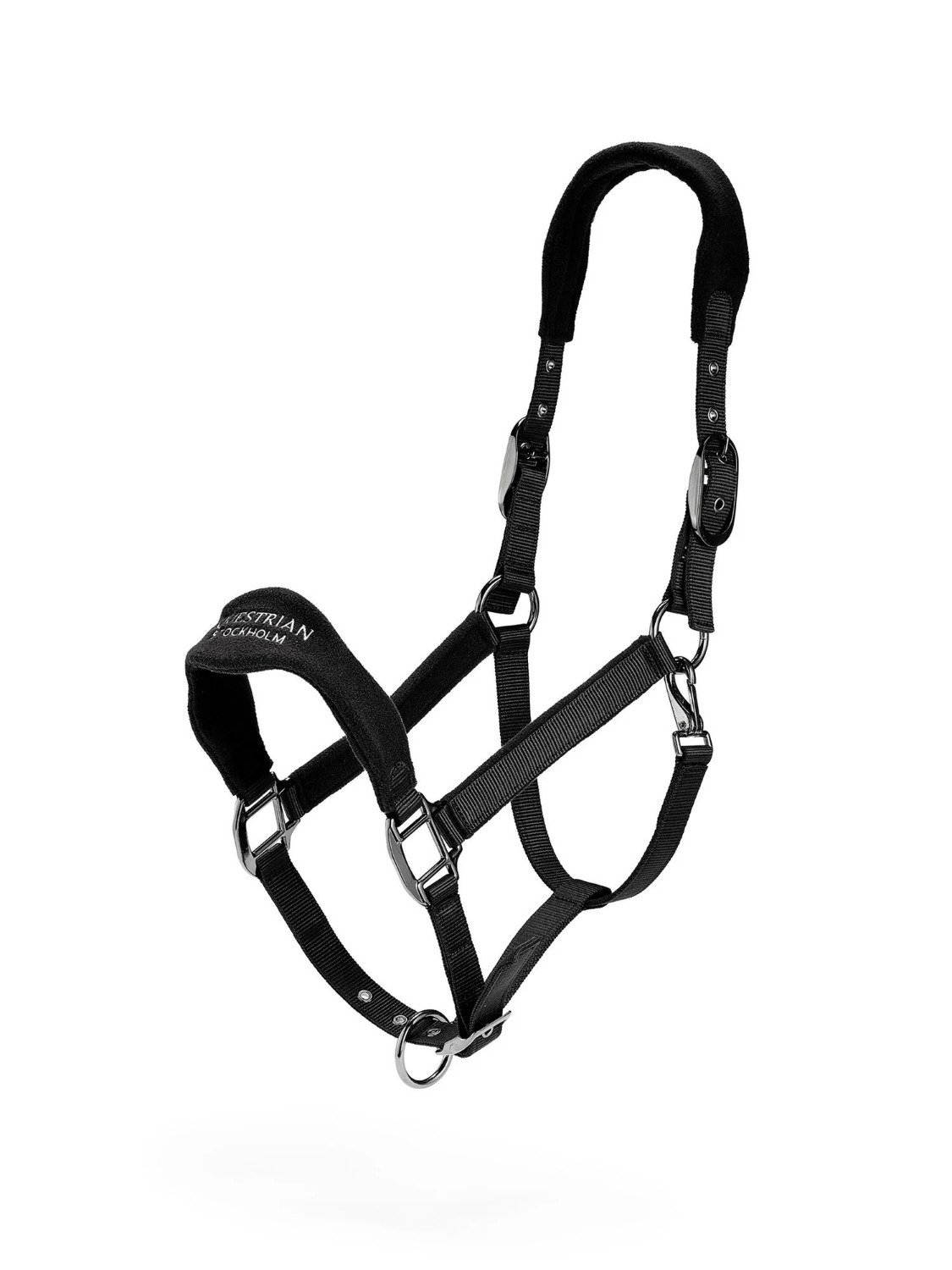 Equestrian Stockholm Black Anatomic Fleece Halter