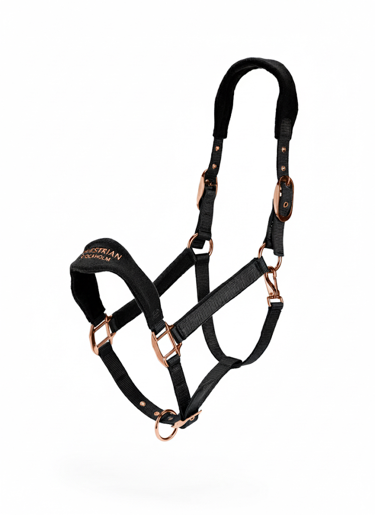 Equestrian Stockholm Black Blush Anatomic Fleece Halter