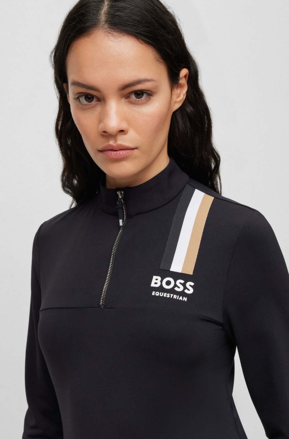 BOSS Equestrian HW'23 Trainingsshirt Lia Signature-Streifen