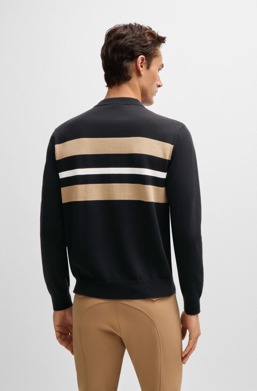 BOSS Equestrian SS25 Herren Strickpullover Logo Brad