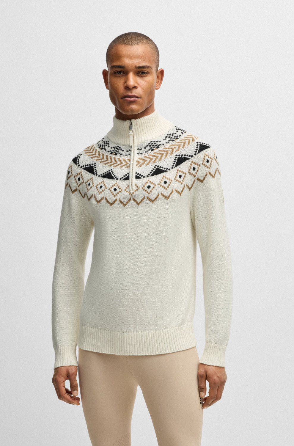 BOSS Equestrian FW25 Herren Troyer-Pullover