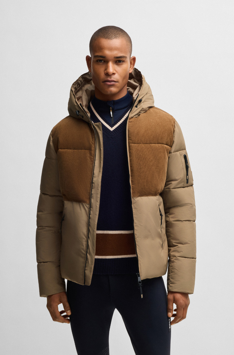 BOSS Equestrian FW25 Herren Cord Pufferjacke Tomas