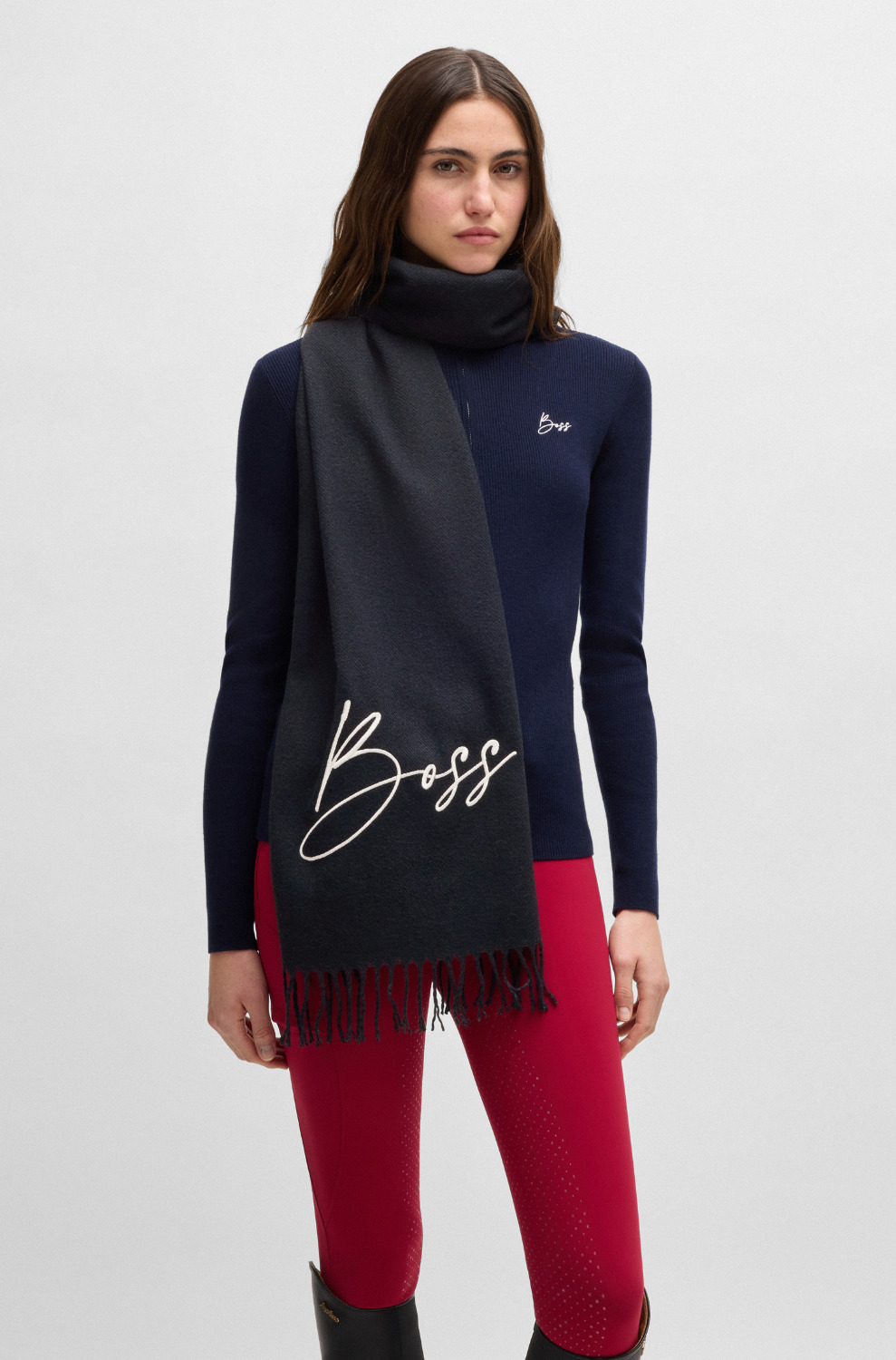 BOSS Equestrian FW25 Schal Soft Logo