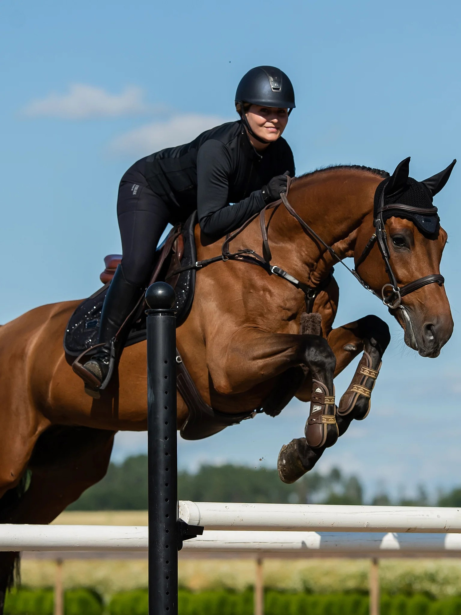Equestrian Stockholm Glimmer Oornetje All Black Glimmer