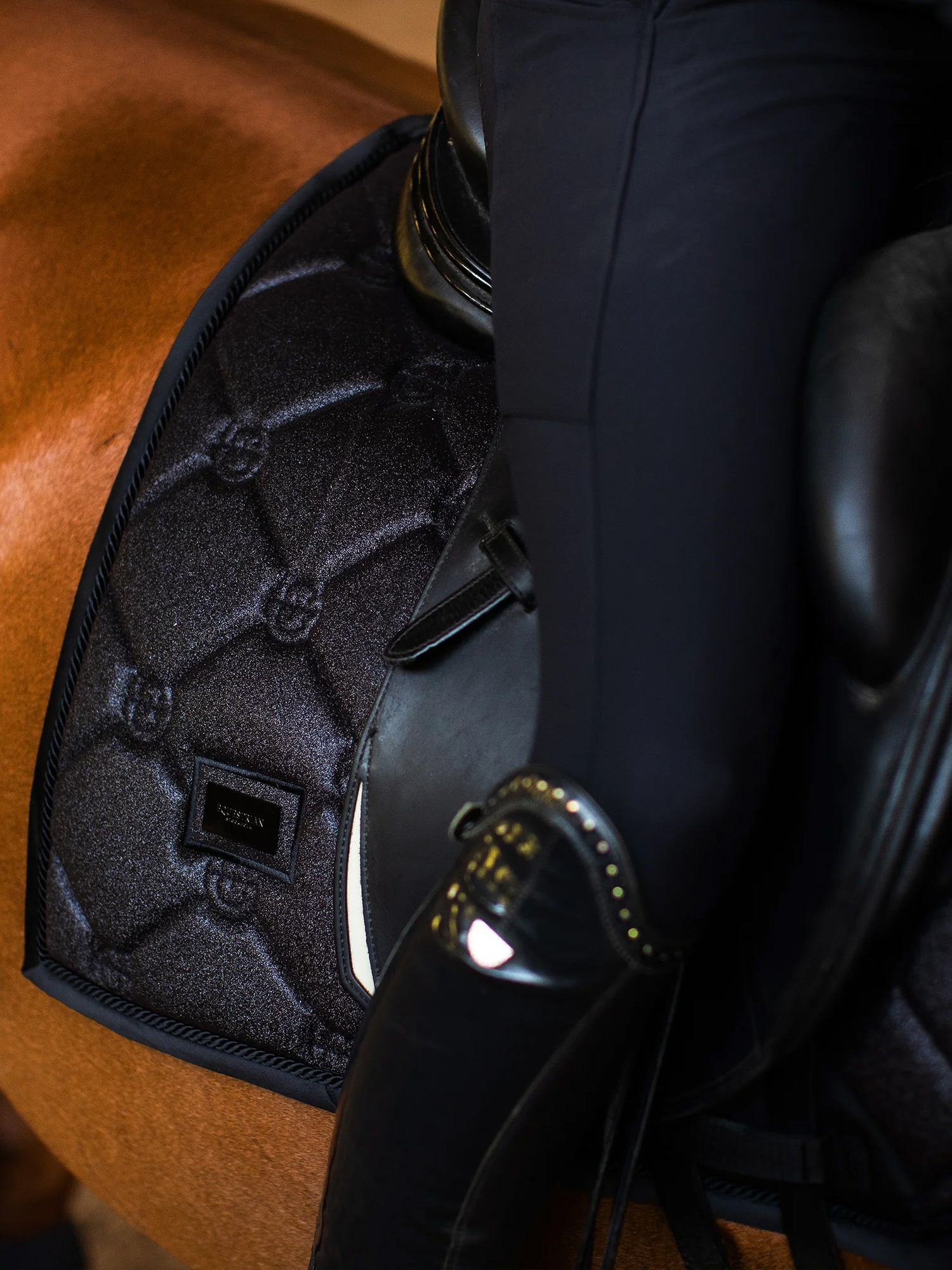 Equestrian Stockholm FW'22 All Black Glimmer Dressurschabracke