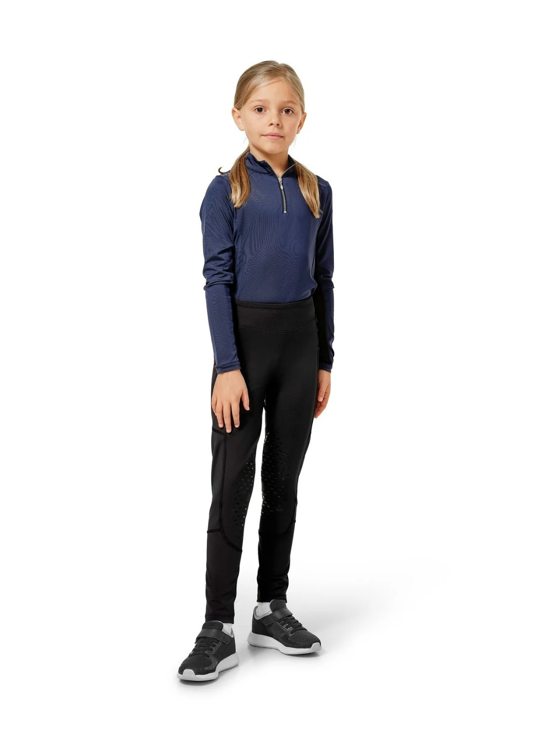 Equestrian Stockholm Young Rider Black Movement Riding Tights Knee Grip