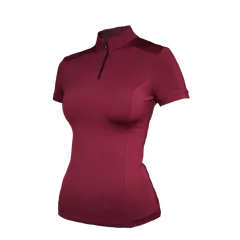 Equestrian Stockholm Bordeaux UV Protection Top Short Sleeve