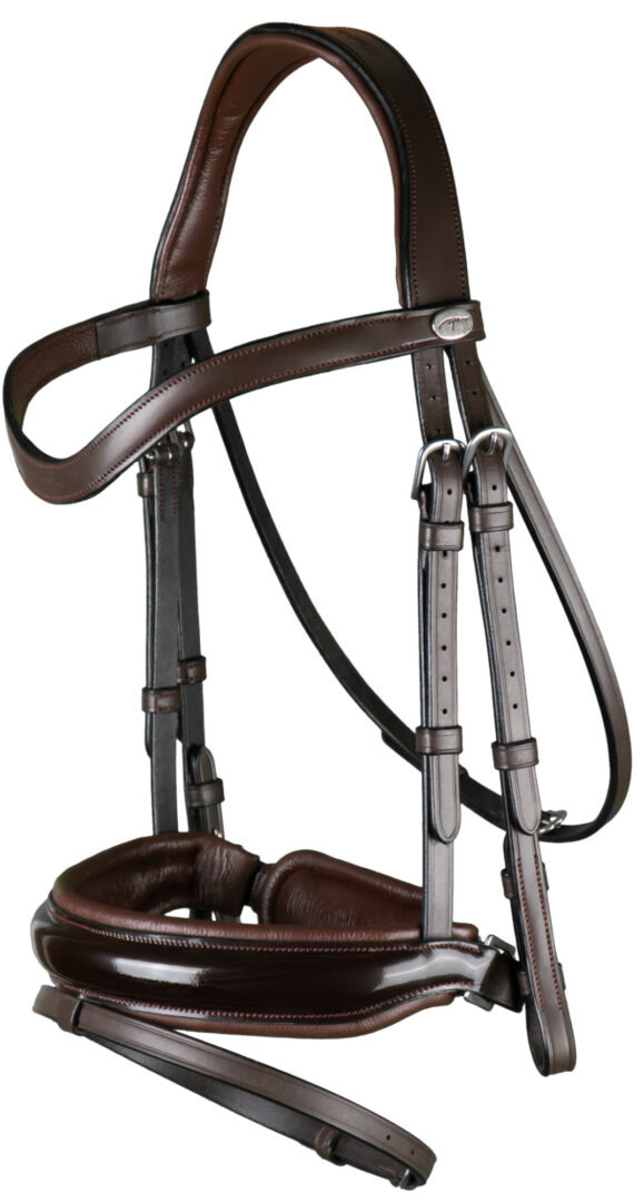 Dyon Trense mit breitem Lackleder-Crank-Nasenriemen und Sperrriemen Working Collection