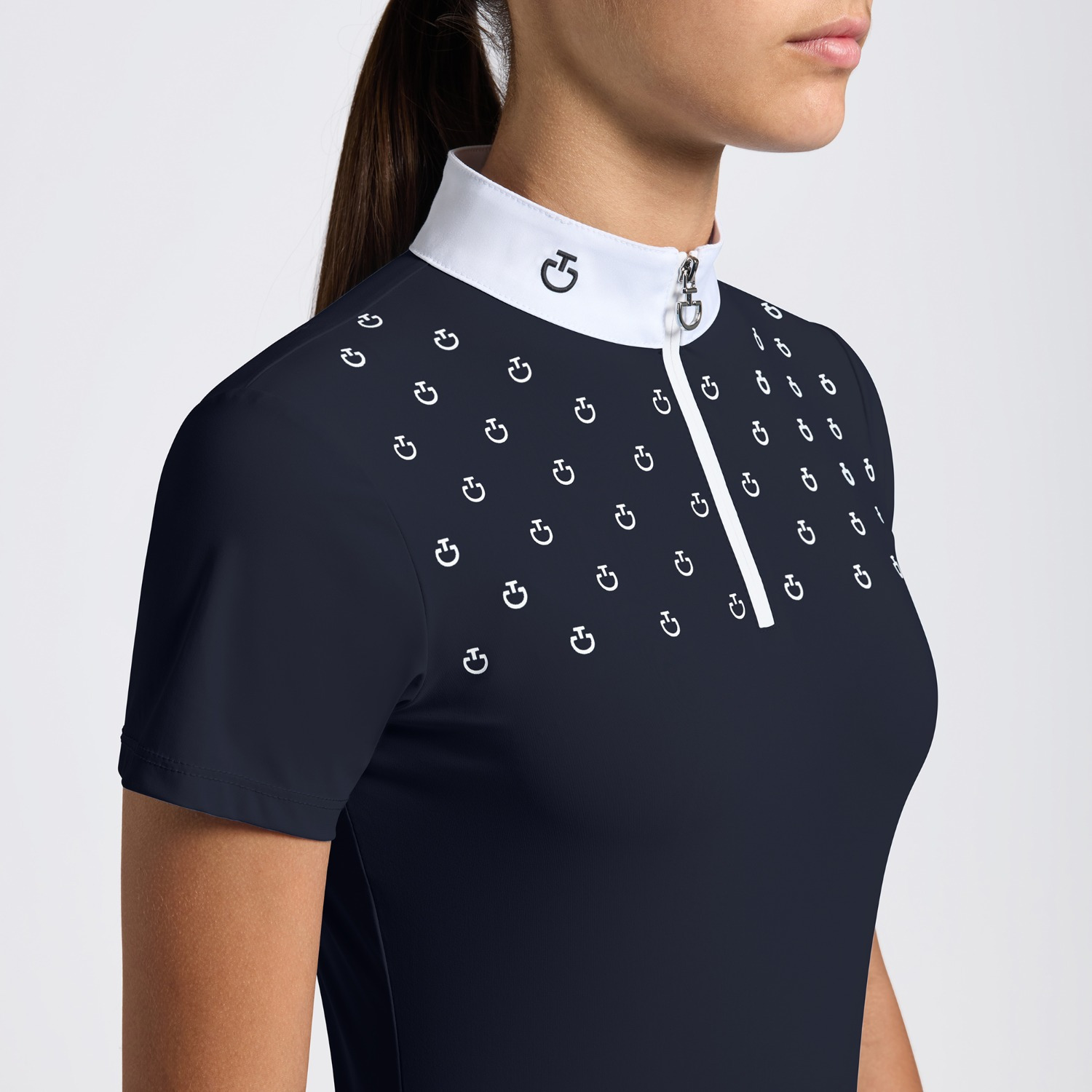 Cavalleria Toscana SS25 CT Logo Print S/S Competition Shirt Wedstrijdshirt Meisjes