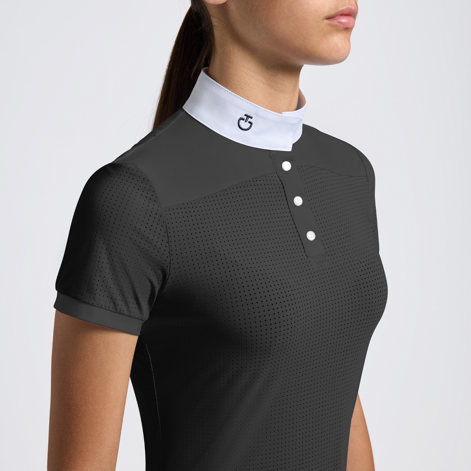 Cavalleria Toscana SS25 CT Perforated Jersey Inserts S/S Wedstrijdshirt Meisjes