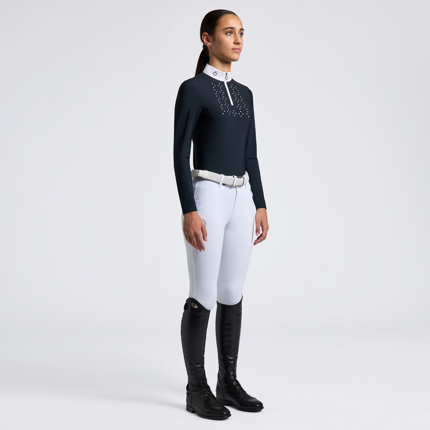 Cavalleria Toscana SS25 CT Jersey S/S Zip Competition Shirt Girls