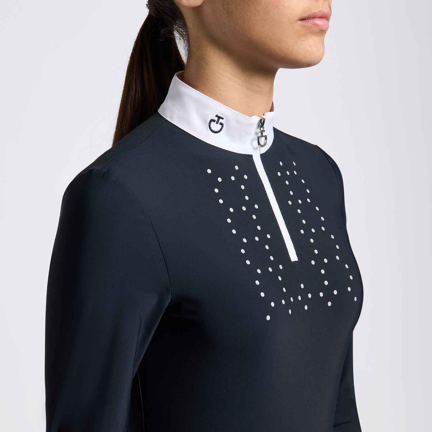 Cavalleria Toscana SS25 CT Jersey L/S Zip Competition Shirt Wedstrijdshirt Meisjes