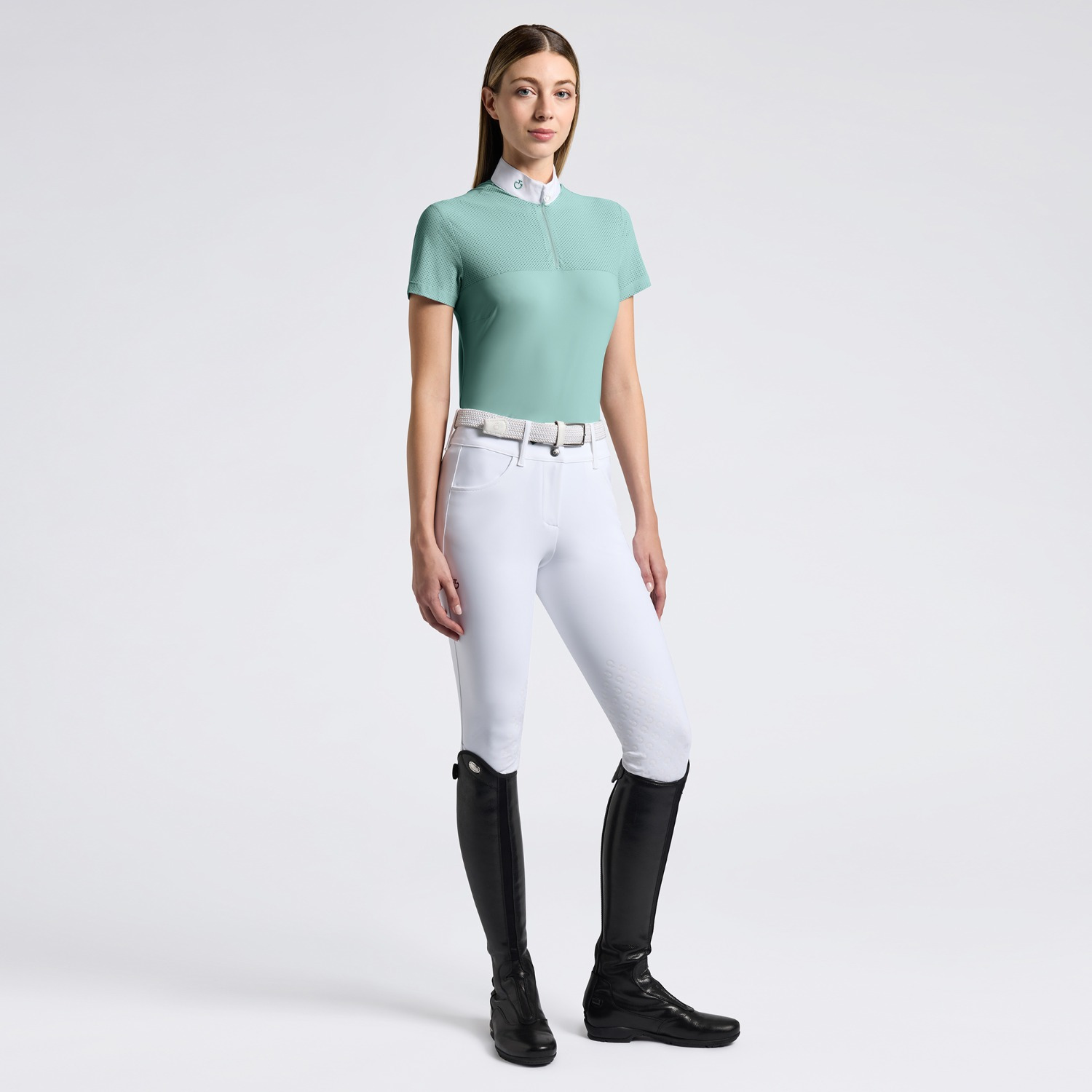 Cavalleria Toscana SS25 CT Perforated Jersey Inserts S/S Competition Shirt Women